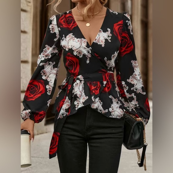 Jane Chic Designs The Classic Rose Belted Top - Picture 6 of 11